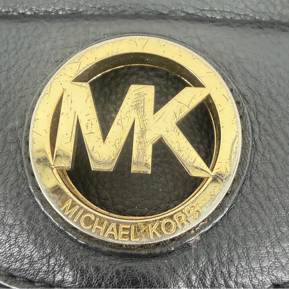 Michael Kors Black Hobo Bag with Gold Accents - Picture 4 of 9